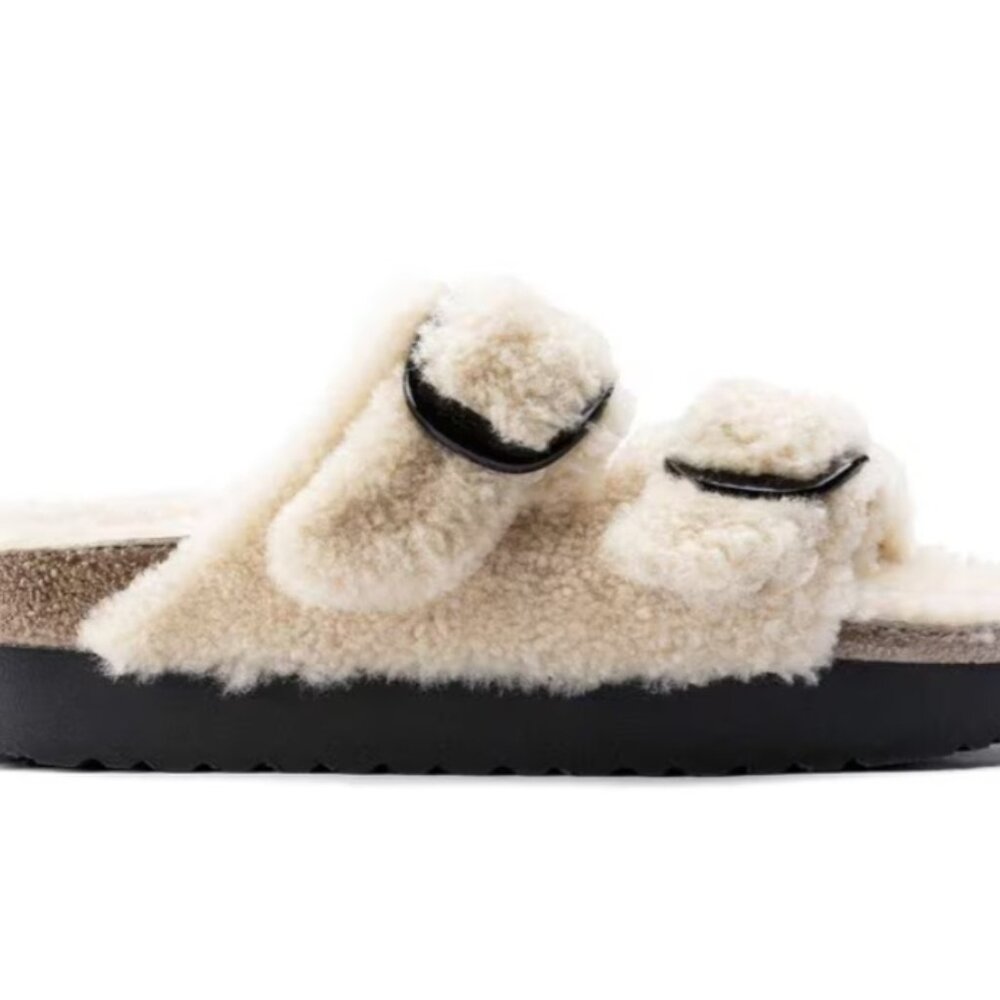 Birkenstock x Papillio Arizona Big Buckle Platform Teddy Sandals - Picture 7 of 8